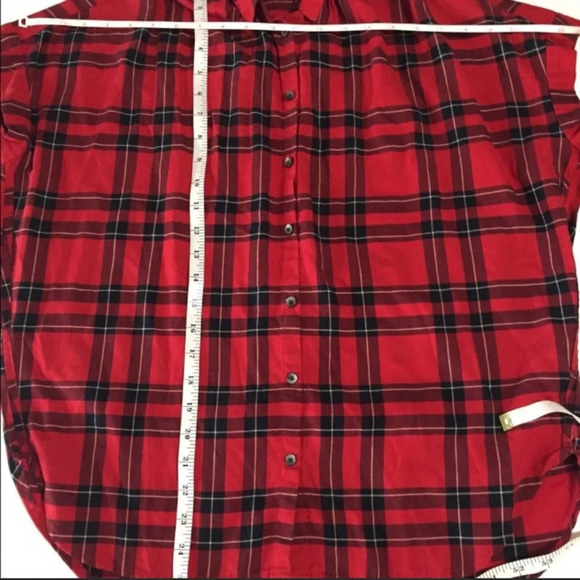 Madewell Short Sleeves Red Plaid Summer Top Size Small To Medium - Picture 4 of 5